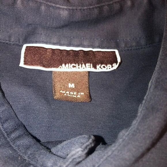 Michael Kors Navy Short Sleeve Polo with Chest Pocket Size Medium - Picture 4 of 5